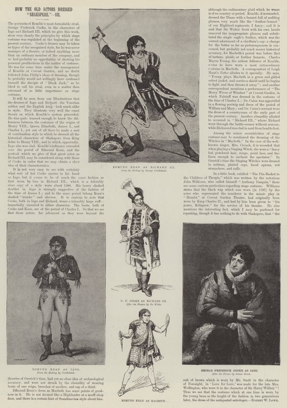 Kuinka vanhat näyttelijät pukeutuivat Shakespearen tekijältä George Cruikshank