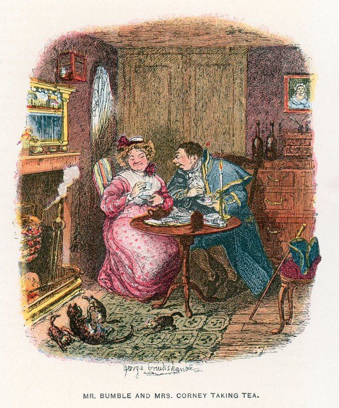 Kuvitus Oliver Twistille tekijältä George Cruikshank