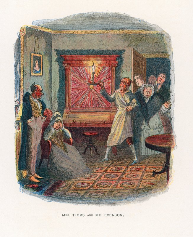 Kuvitus Bozin luonnoksia varten tekijältä George Cruikshank