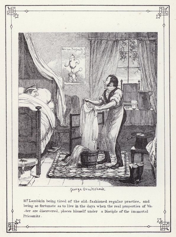 Kuvitus kandidaatin omaan kirjaan tai Mr Lambkinin (Gent) edistymiseen (kaiverrus) tekijältä George Cruikshank