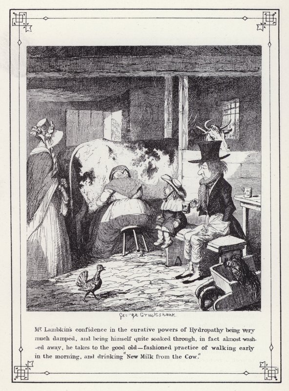 Kuvitus kandidaatin omaan kirjaan tai Mr Lambkinin (Gent) edistymiseen (kaiverrus) tekijältä George Cruikshank