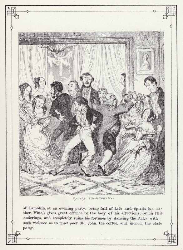 Kuvitus teokselle The Bachelors Own Book tai The Progress of Mr Lambkin (Gent) (kaiverrus) tekijältä George Cruikshank