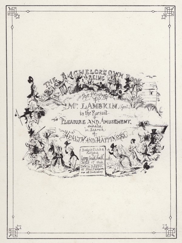 Kuvitus teokselle The Bachelors Own Book tai The Progress of Mr Lambkin (Gent) (kaiverrus) tekijältä George Cruikshank