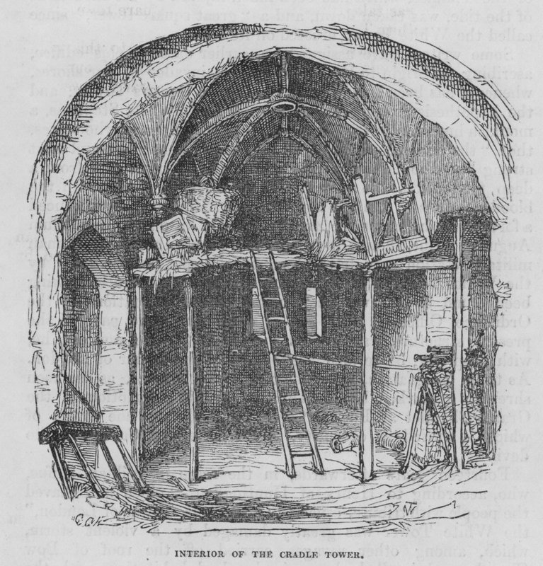 Cradle Towerin sisustus (kaiverrus) tekijältä George Cruikshank