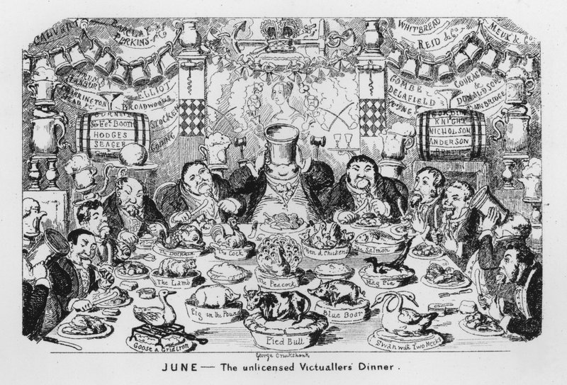 June, Luvattomat Victuallers? Illallinen tekijältä George Cruikshank