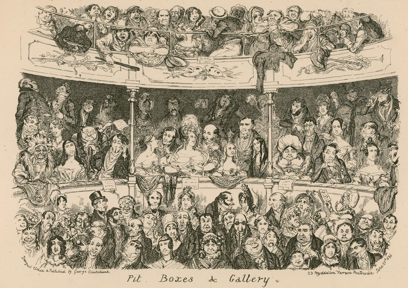Kuoppa, laatikot ja galleria tekijältä George Cruikshank