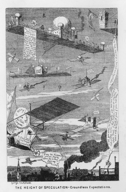 Spekuloinnin korkeus, perusteettomat odotukset (kaiverrus) tekijältä George Cruikshank