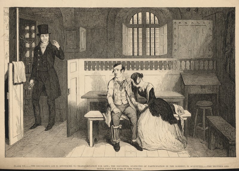 Juopurin poika tuomitaan elinkautiseen kuljetukseen tekijältä George Cruikshank