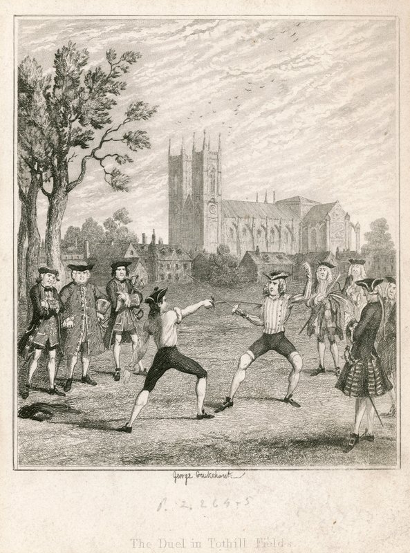 Kaksintaistelu Tothill Fieldsissä tekijältä George Cruikshank