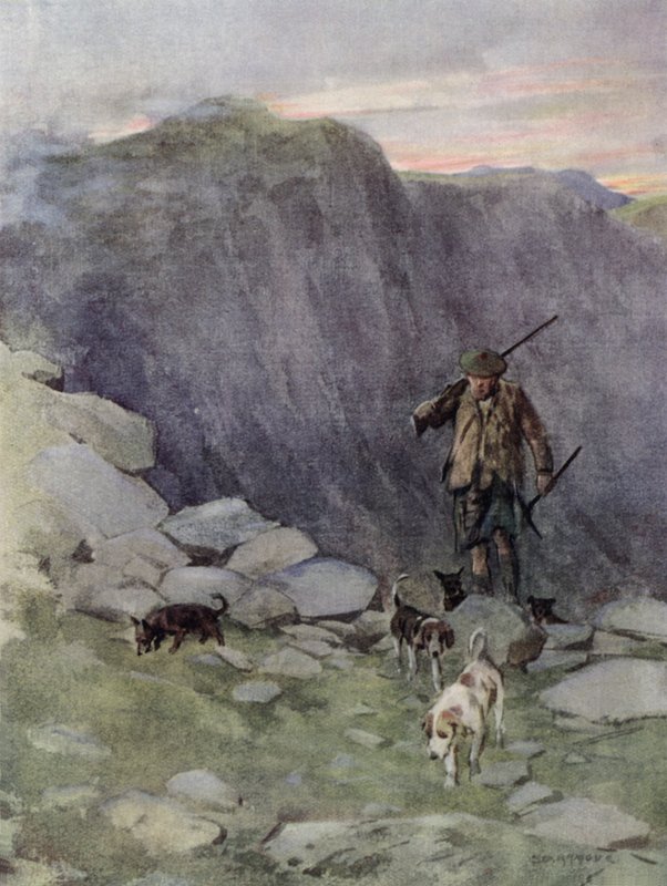 El caçador de guineus de les terres altes (litografia de color) finlandès tekijältä George Denholm Armour