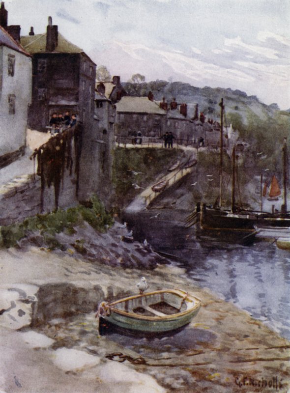 At Newlyn (väri litho) tekijältä George Franck Nicholls