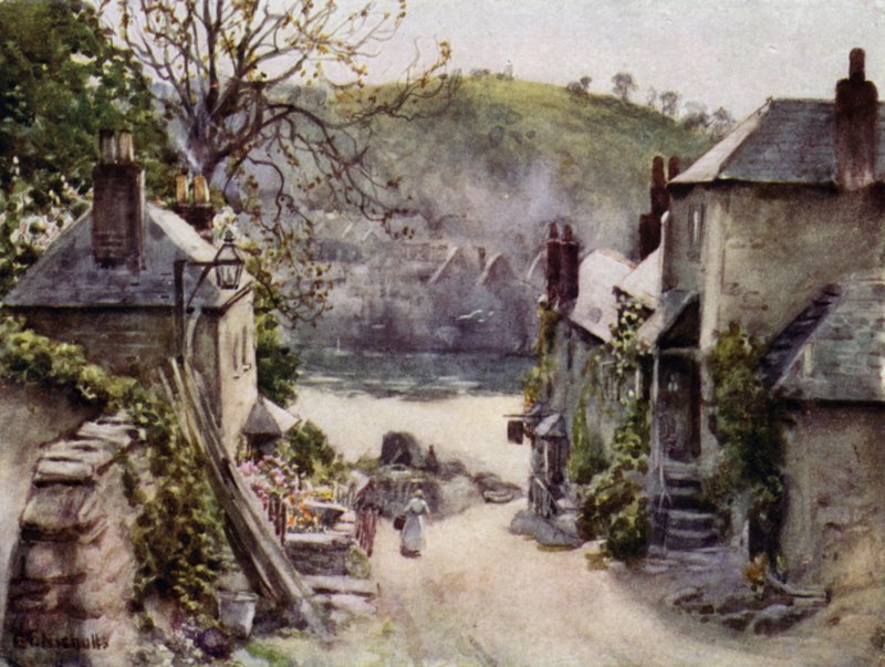 Bodinnick Ferry, Fowey (väri litho) tekijältä George Franck Nicholls