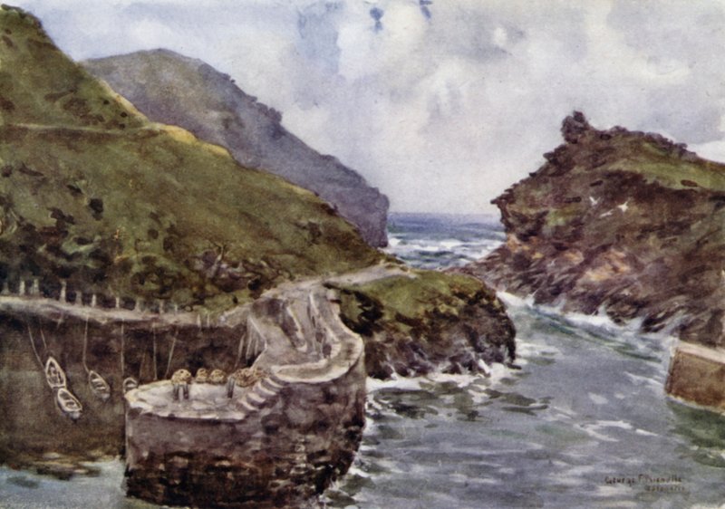 Boscastle (väri litho) tekijältä George Franck Nicholls