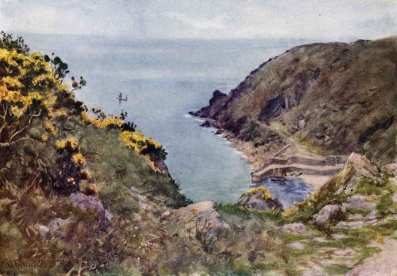 Lamorna Cove (väri litho) tekijältä George Franck Nicholls