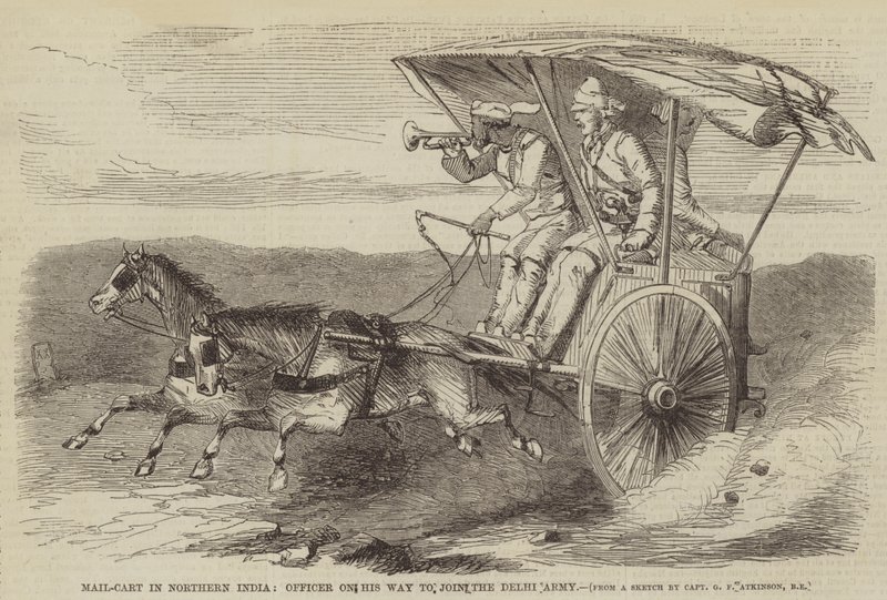 Mail-Cart Pohjois-Intiassa, upseeri matkalla Delhin armeijaan tekijältä George Francklin Atkinson