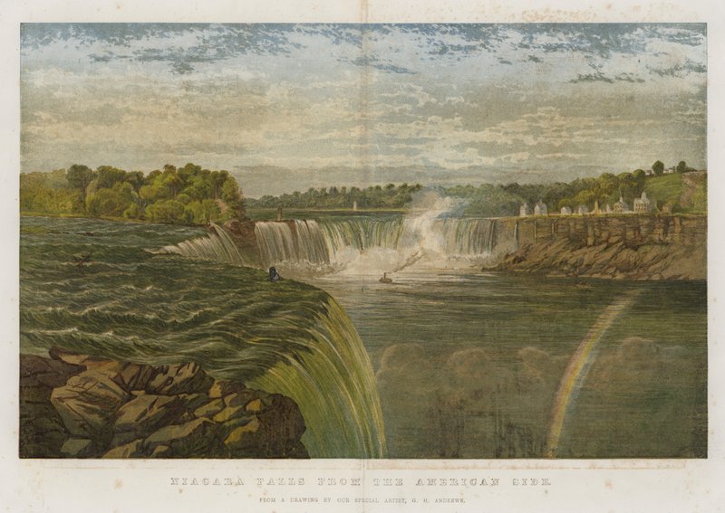 Niagaran putoukset Amerikan puolelta (chromolitho) tekijältä George Henry Andrews
