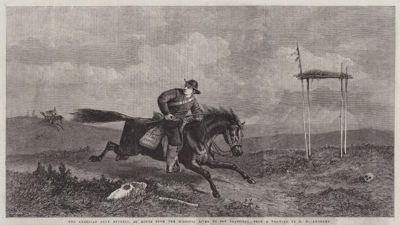 American Pony Express, matkalla Missouri-joelta San Franciscoon tekijältä George Henry Andrews