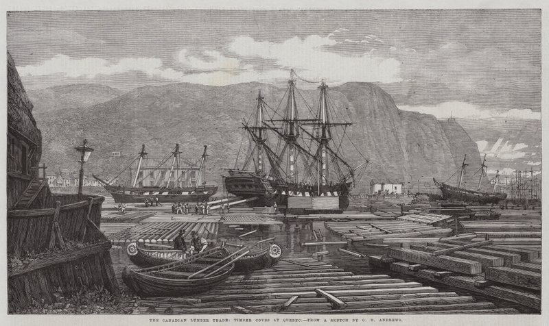 Kanadan puukauppa, Timber Coves Quebecissä tekijältä George Henry Andrews