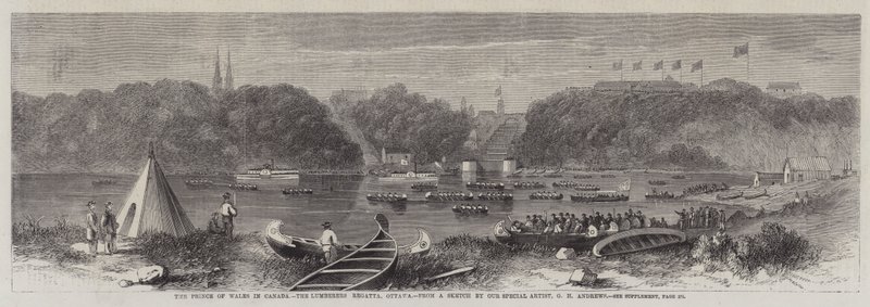Walesin prinssi Kanadassa, Lumberers Regatta, Ottawa tekijältä George Henry Andrews