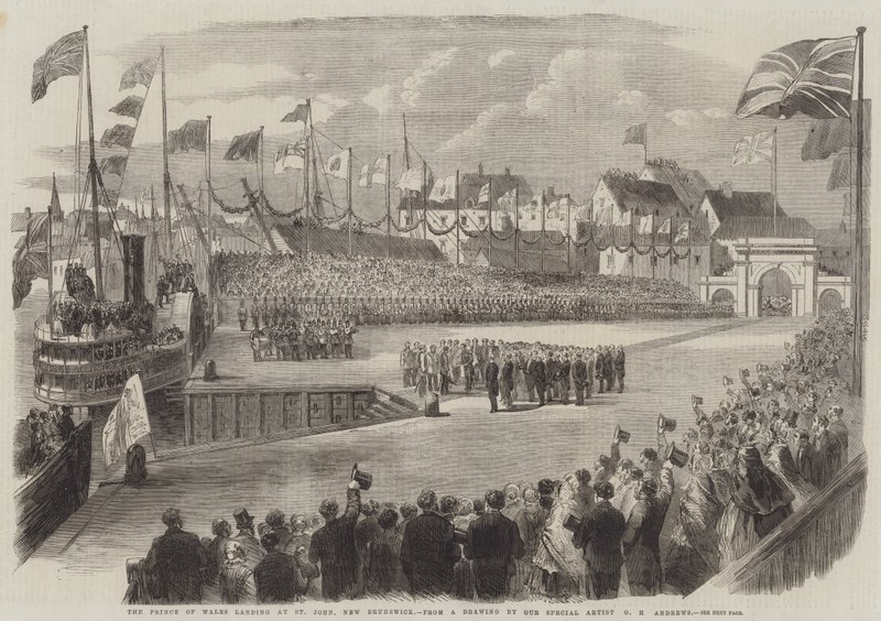 Walesin prinssi laskeutuu St Johniin, New Brunswickiin tekijältä George Henry Andrews