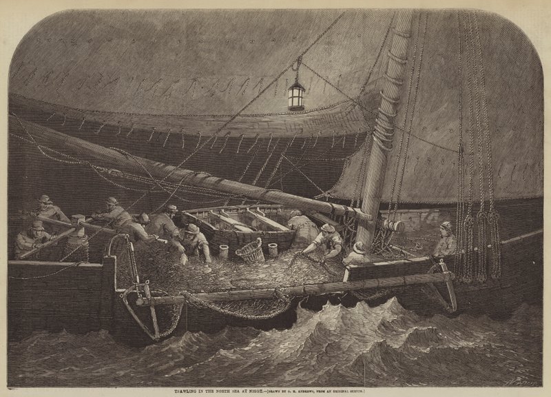Troolaus Pohjanmerellä yöllä tekijältä George Henry Andrews