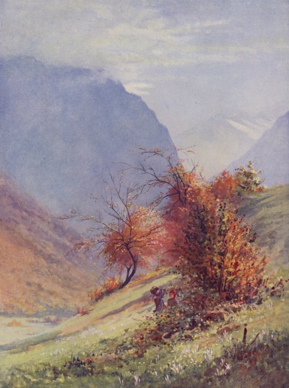 Syksy Alpeilla (väri litho) tekijältä George Jackson Flemwell