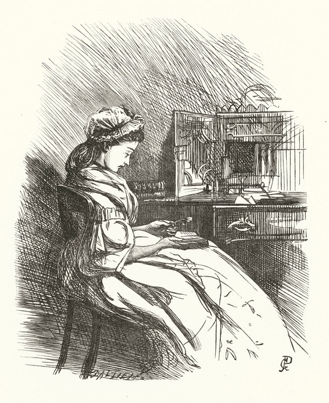 Kuvitus Stanzas on Woman (kaiverrus) tekijältä George John Pinwell