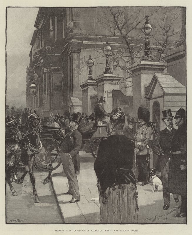 Walesin prinssi Georgen sairaus, soittajat Marlborough Housessa tekijältä George L. Seymour