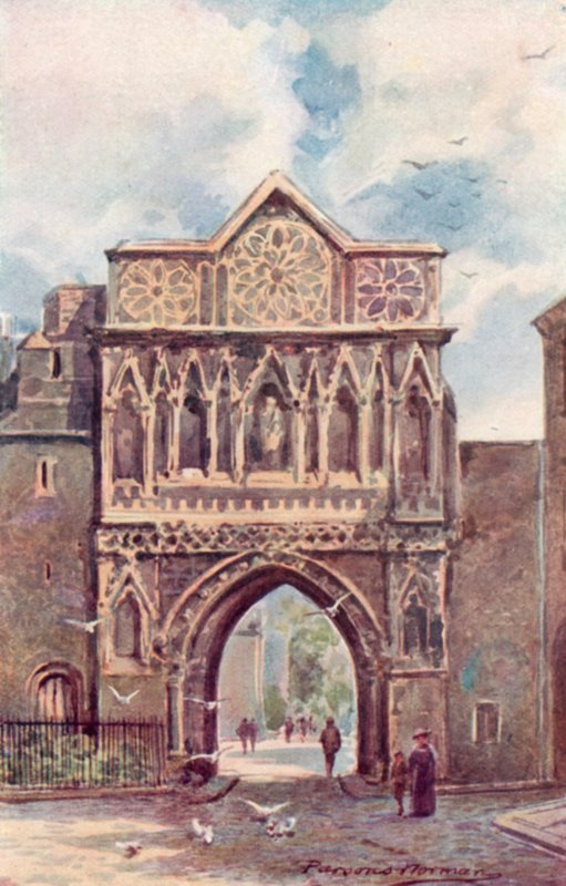 St Ethelbertin portti (väri litho) tekijältä George Parsons Norman