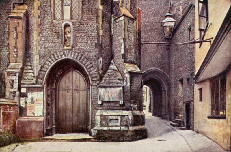 St John Maddermarket Church Alley (värilitho) tekijältä George Parsons Norman