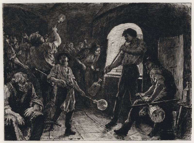 Lasinpuhallus (etsaus) tekijältä George Percy Jacomb Hood