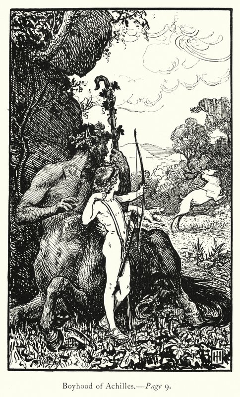 Ilias: Akilleuksen poikakausi (kaiverrus) tekijältä George Percy Jacomb Hood