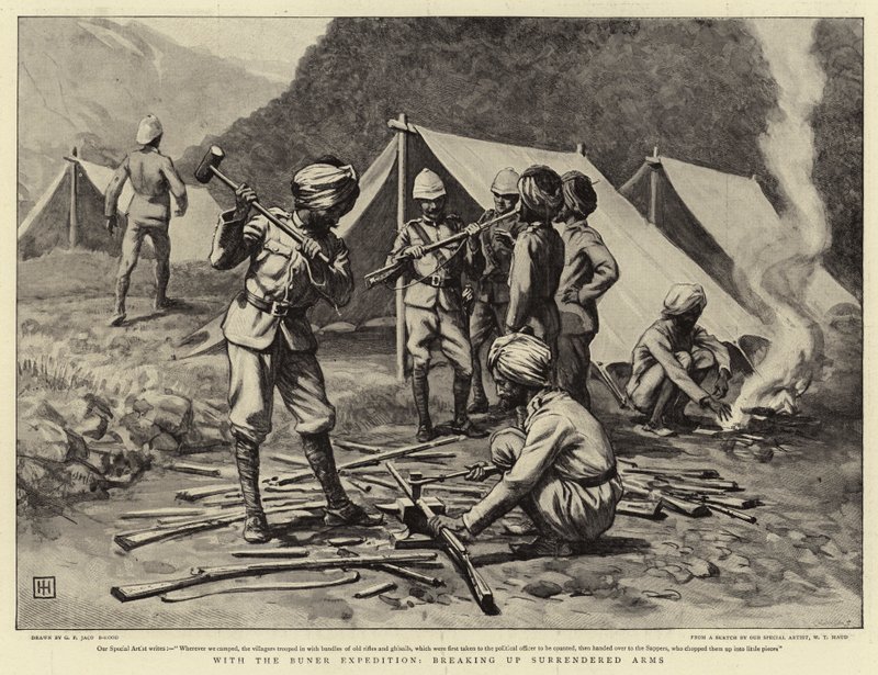 Buner Expeditionin kanssa luovutettujen aseiden hajottaminen tekijältä George Percy Jacomb Hood