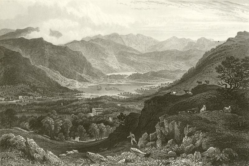 Rydal Water and Grassmere, Rydal Parkista, Westmorlandista tekijältä George Pickering