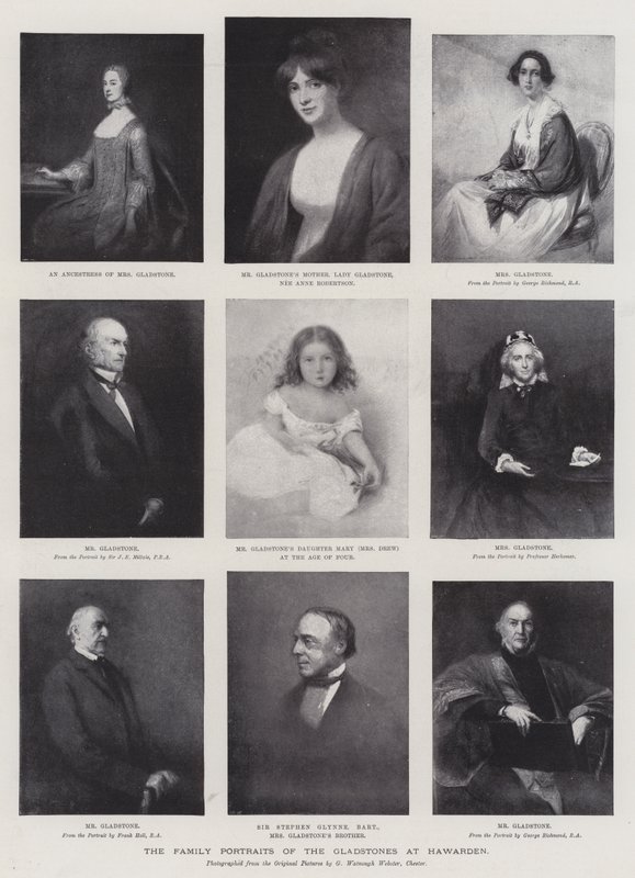 Gladstonesin perheen muotokuvat Hawardenissa tekijältä George Richmond
