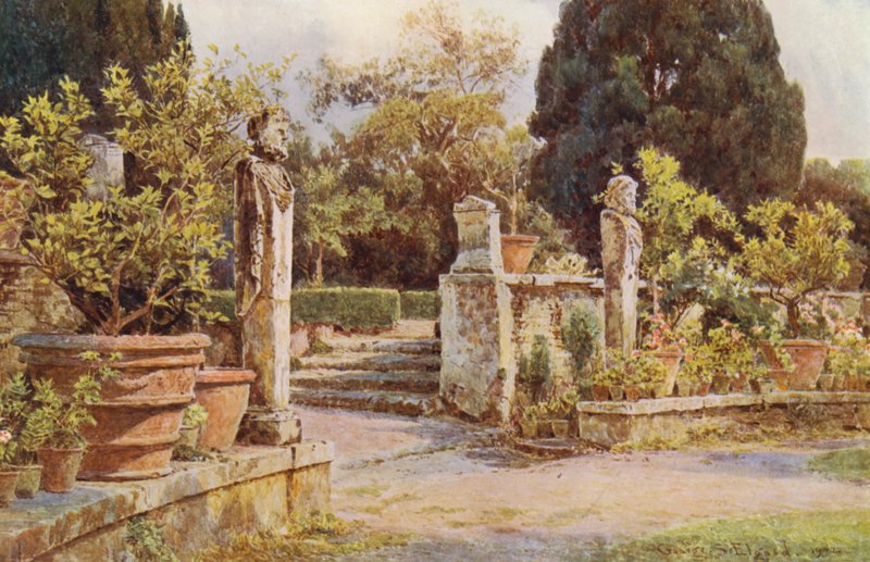 Italialaiset puutarhat: Villa Piatti (värilitro) tekijältä George Samuel Elgood