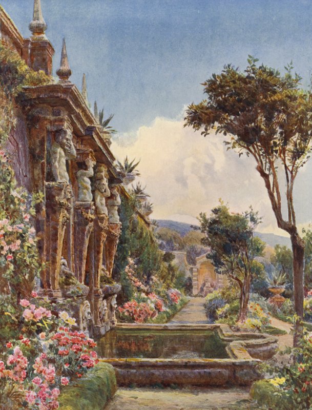 Italialaiset puutarhat: Villa Imperiali (värilitro). tekijältä George Samuel Elgood