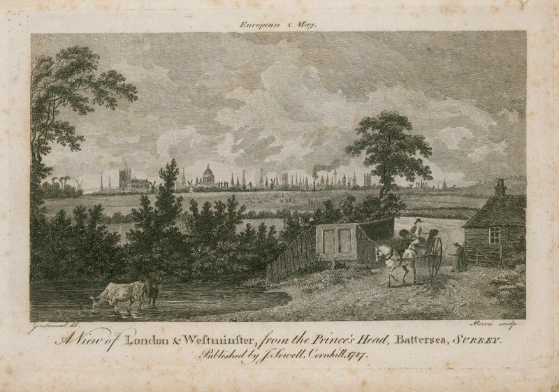 Näkymä Lontooseen ja Westminsteriin Princes Headiltä, Batterseasta, Surreystä tekijältä George Samuel Elgood