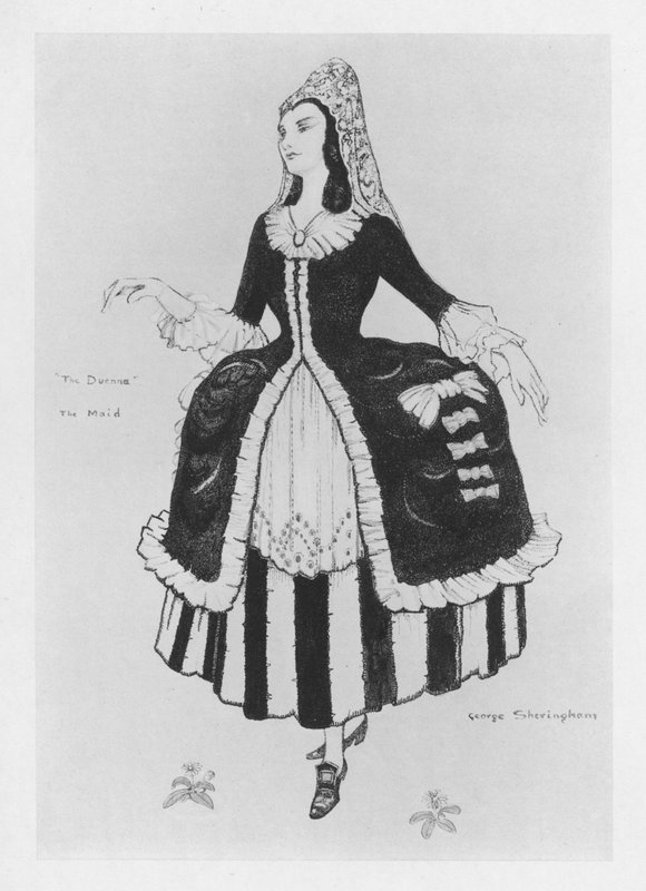Kuvitus The Duennalle, kirjoittanut Sheridan (väri litho) tekijältä George Sheringham