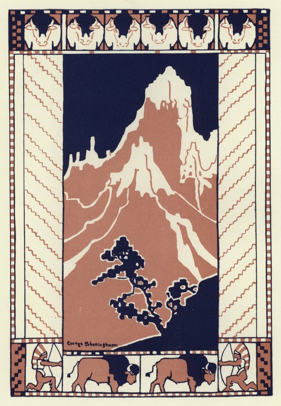 Sinä yönä, kun koko kylä nukkui, poika meni vuoren juurelle (väri litho) tekijältä George Sheringham