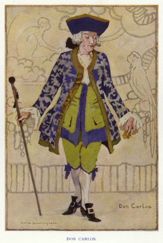The Duenna, Sheridan: Don Carlos (väri litho) tekijältä George Sheringham