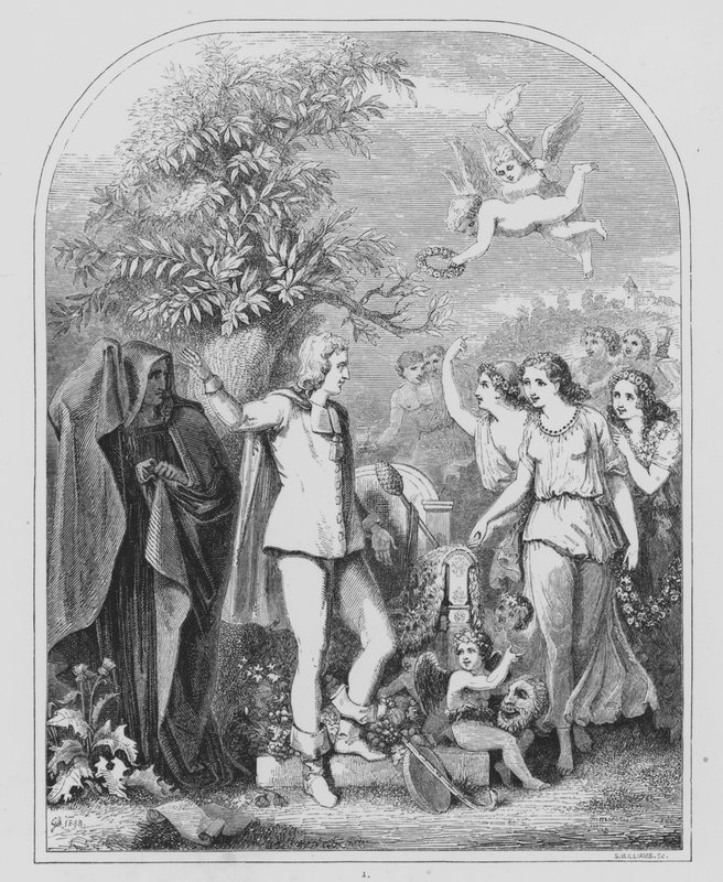 John Milton, LAllegro (kaiverrus) tekijältä George Snr (after) Scharf