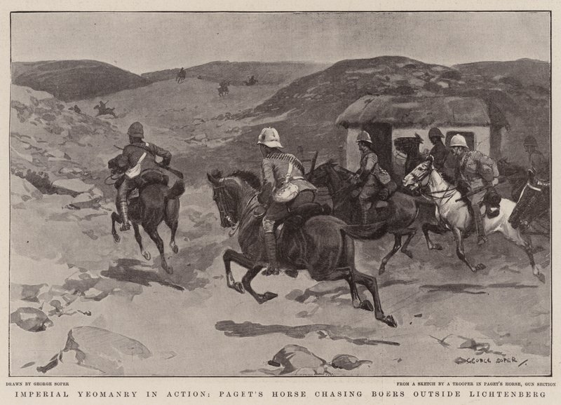 Keisarillinen Yeomanry toiminnassa, Pagetin hevonen jahtaa bureja Lichtenbergin ulkopuolella tekijältä George Soper