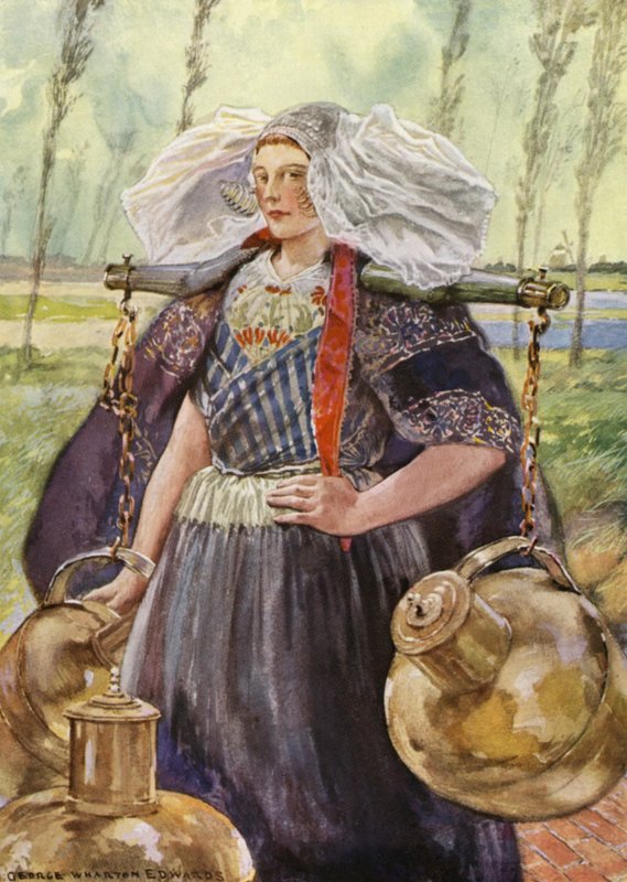 Zeeland Milkmaid (värinen lito) tekijältä George Wharton Edwards