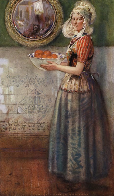 The Bowl of Oranges (väri litho) tekijältä George Wharton Edwards
