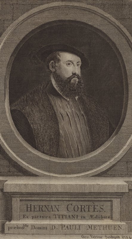 Hernan Cortes, espanjalainen valloittaja tekijältä George after Vertue