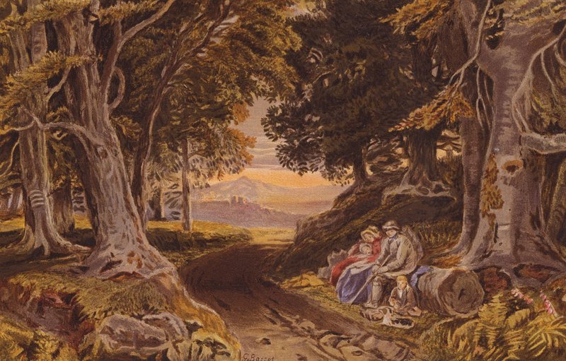 Weary Travellers (värillinen litografia) tekijältä George the Younger (after) Barret