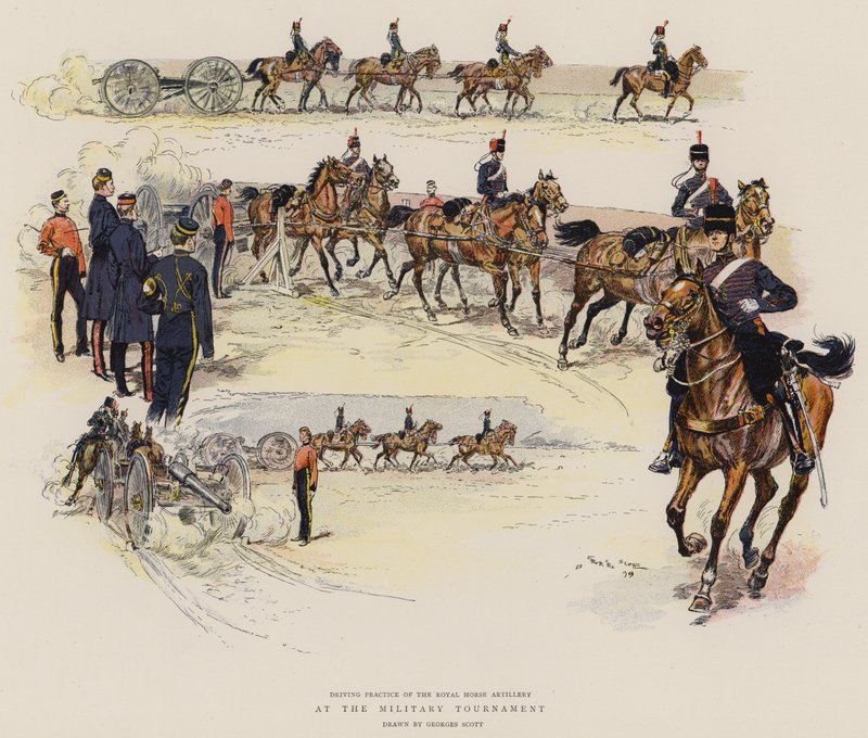 Armeijaturnauksessa (chromolitho) tekijältä Georges Bertin Scott