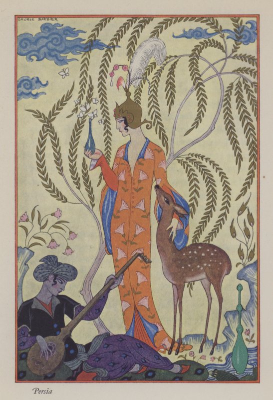 Hajuveden romantiikka: Persia (väri litho) tekijältä Georges (after) Barbier