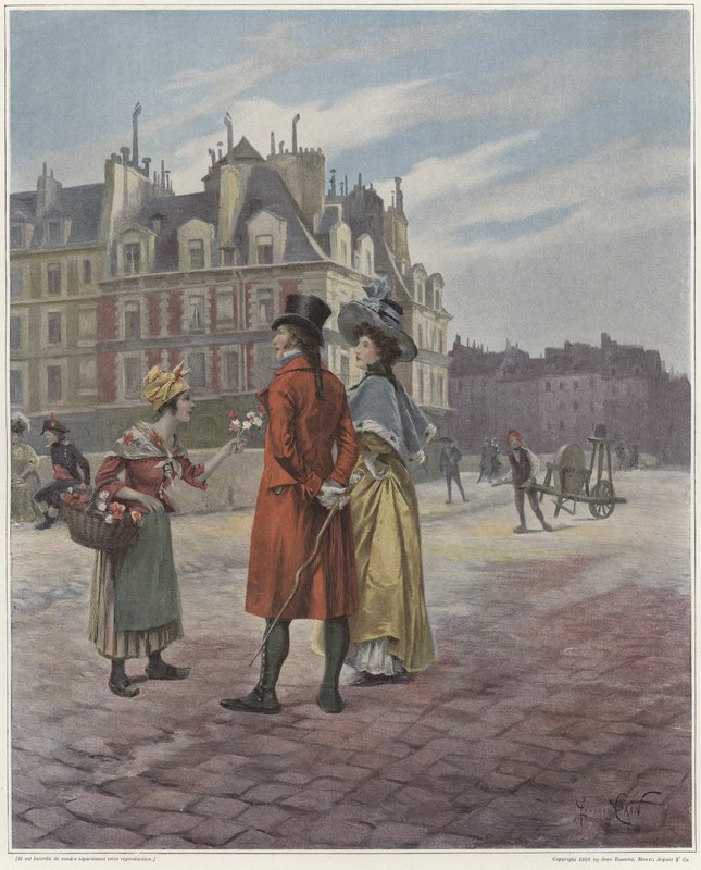 Kukkamyyjä Pont-Neufissa tekijältä Georges Jules Auguste Cain